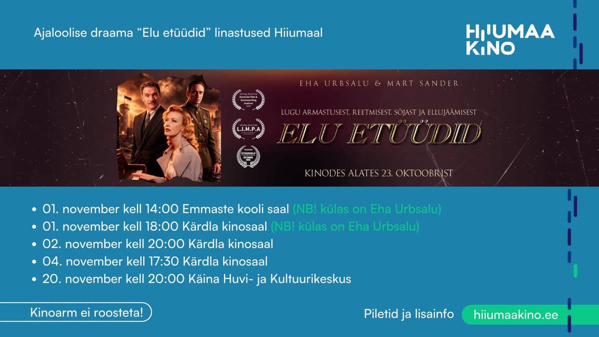 Hiiumaa Cinema: “Life Studies” in Emmaste. Guest: Eha Urbsalu
