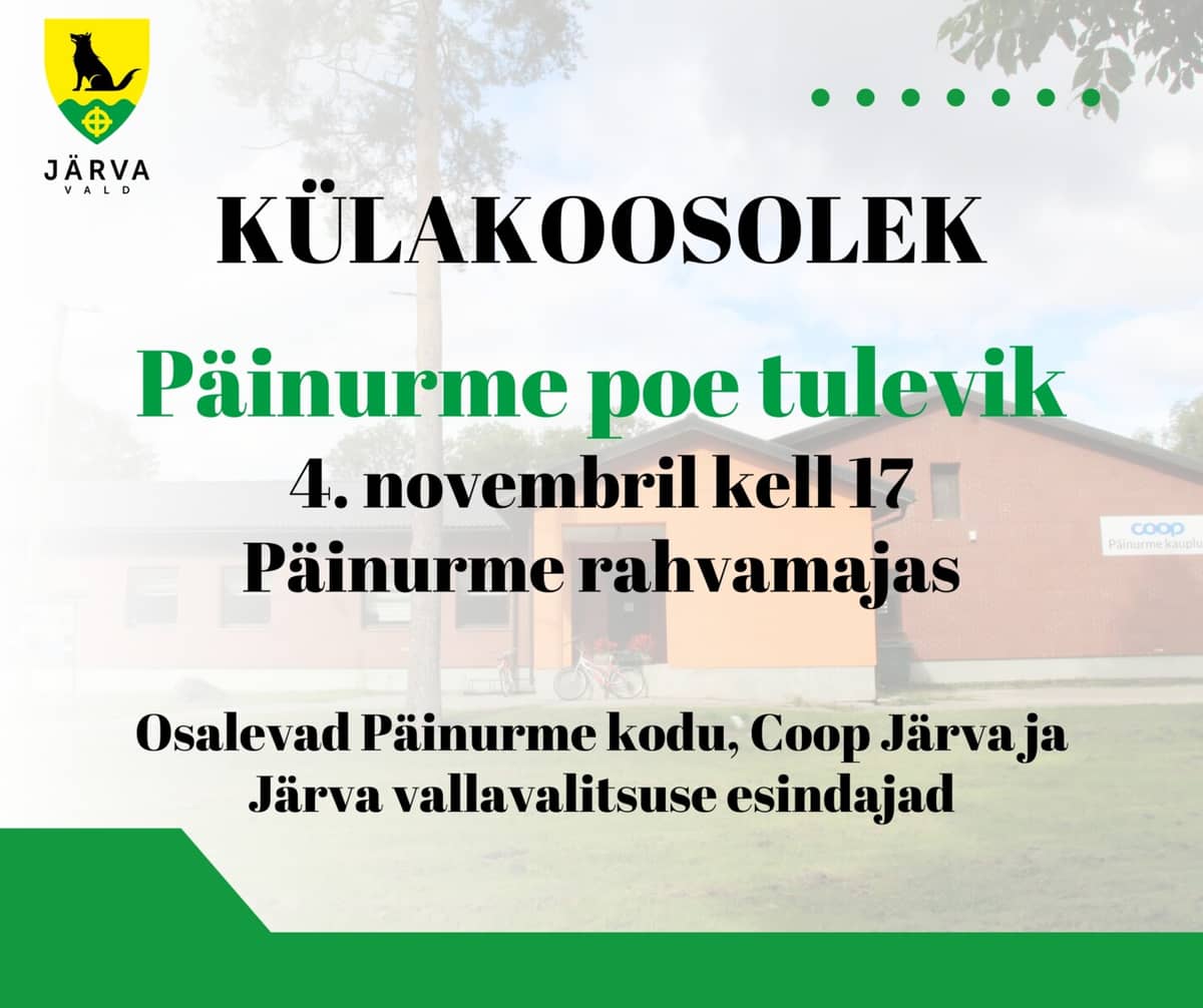Public meeting: the future of Päinurme shop
