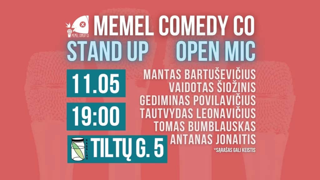 Comedy event "STAND UP Open Mic – Memel Comedy Co"