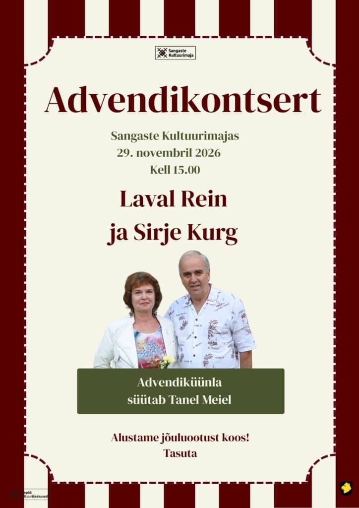 Advent concert and candle lighting – Rein and Sirje Kurg on stage