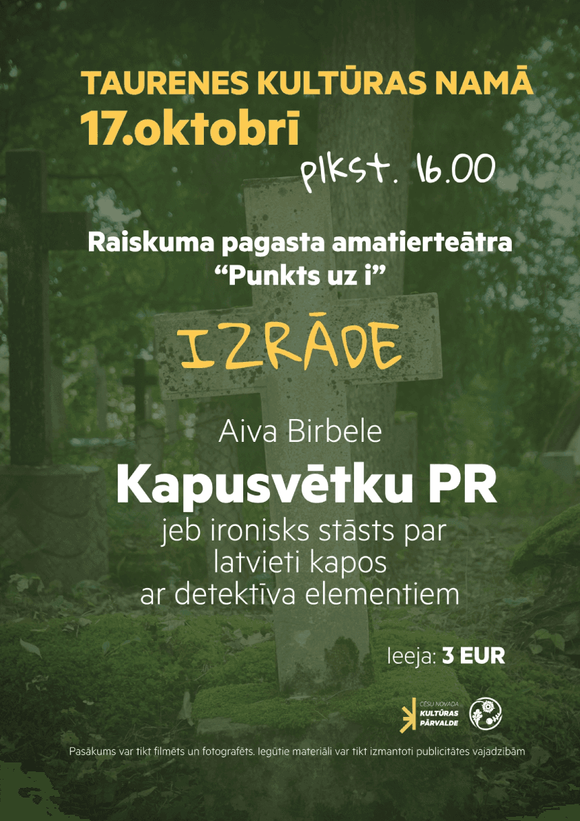 Raiskuma parish amateur theatre "Punkts uz i" performance "Kapusvētku PR"