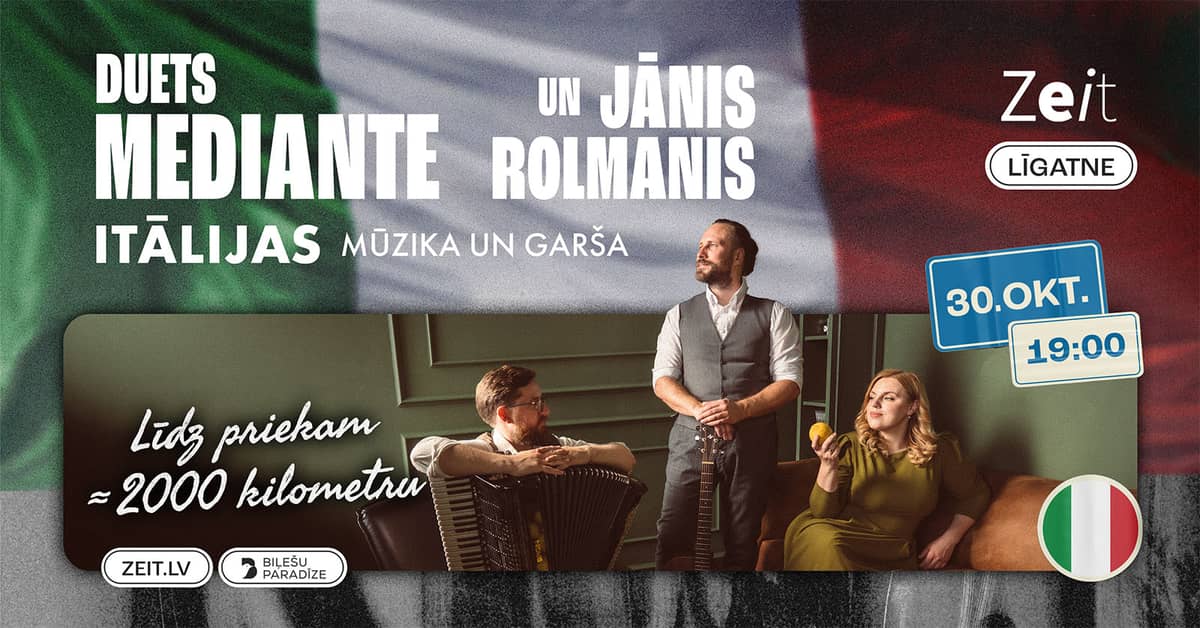 An evening of Italian music and flavours with the duo Mediante and Jānis Rolmanis