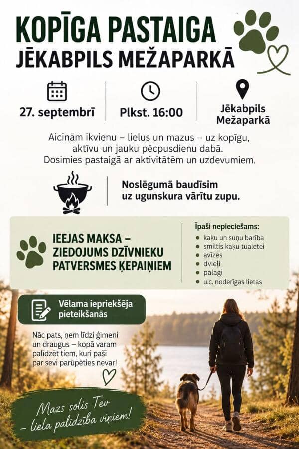 Kopīga pastaiga Jēkabpils Mežaparkā