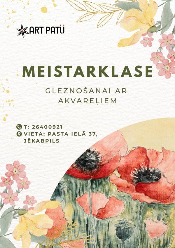 Meistarklase gleznošanā ar akvareļiem darbnīcā "ART PATII"