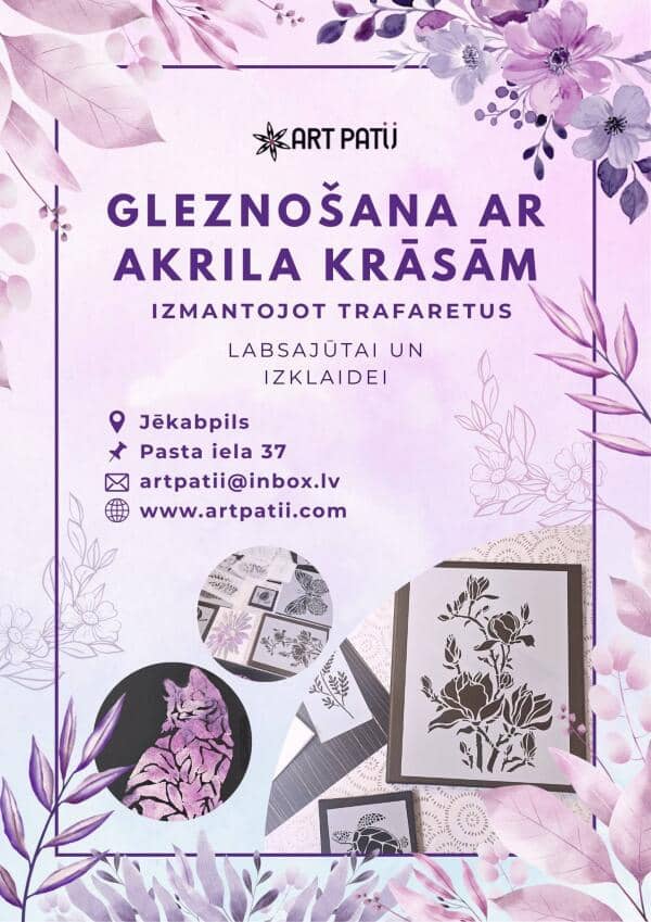Meistarklase. Gleznošana ar akrila krāsām darbnīcā "ART PATII"
