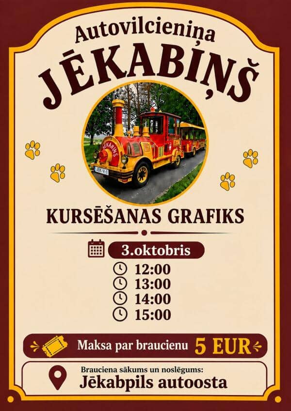 The “Jēkabiņš” Railcar Running Schedule for Days Off