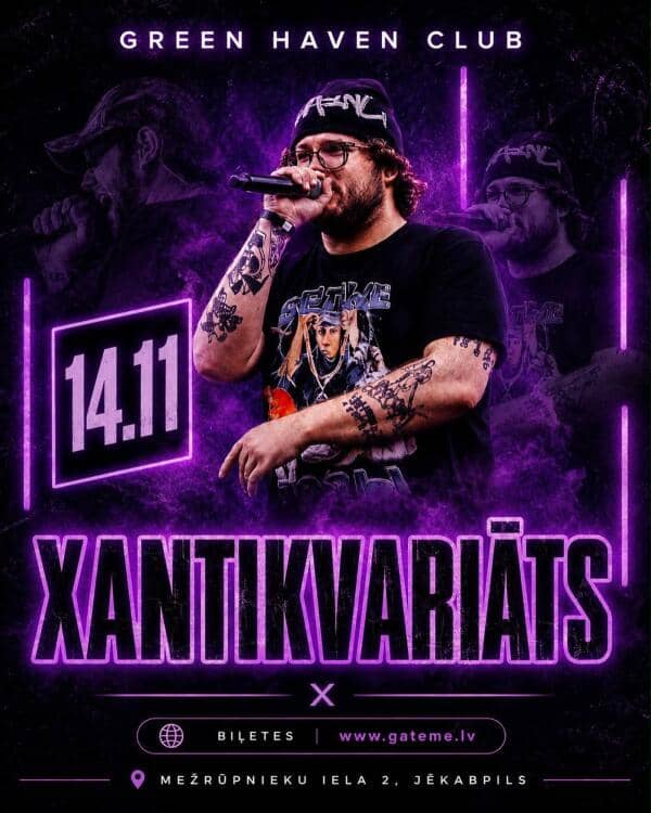 AT NIGHTCLUB GREEN HAVEN ON STAGE XANTIKVARIĀTS