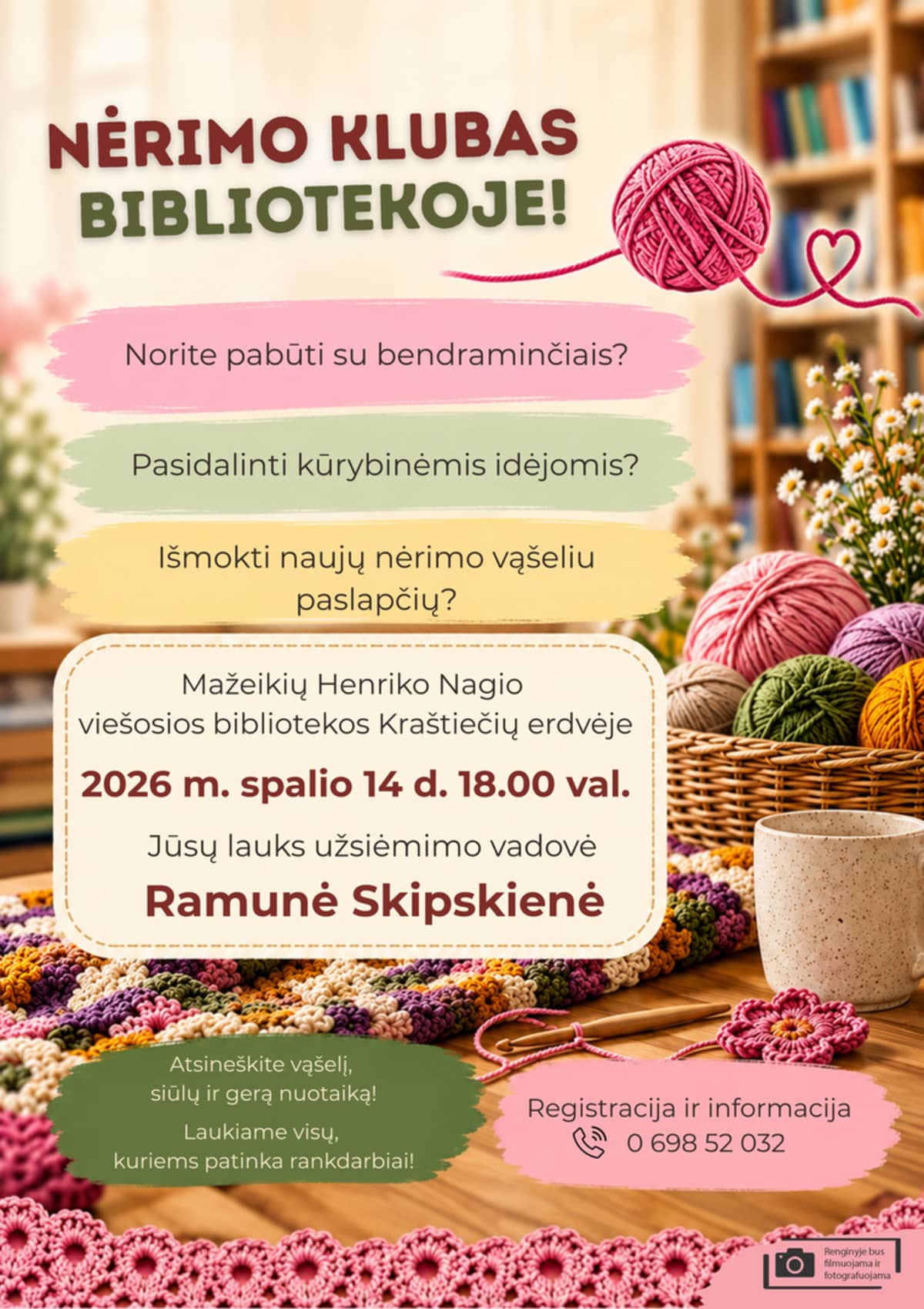 Crochet club session at the library