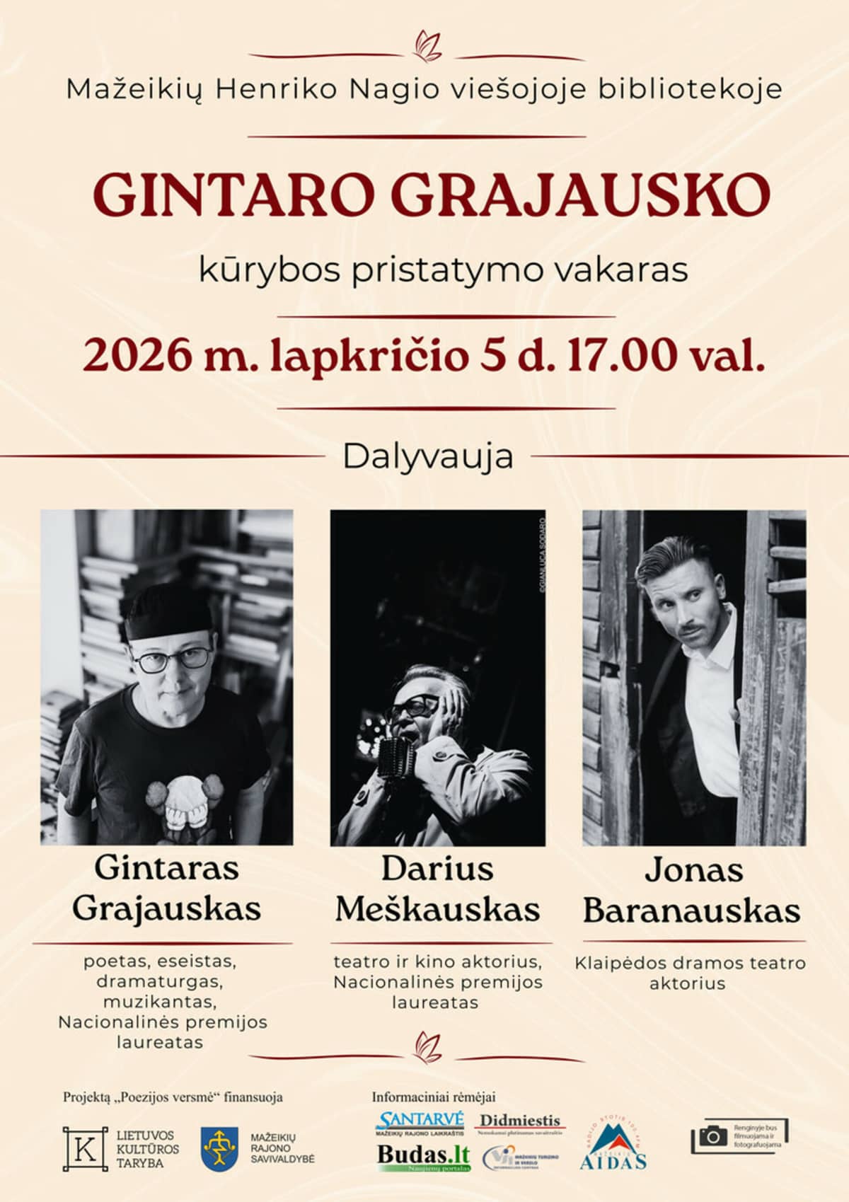 An Evening Presenting the Work of Gintaras Grajauskas