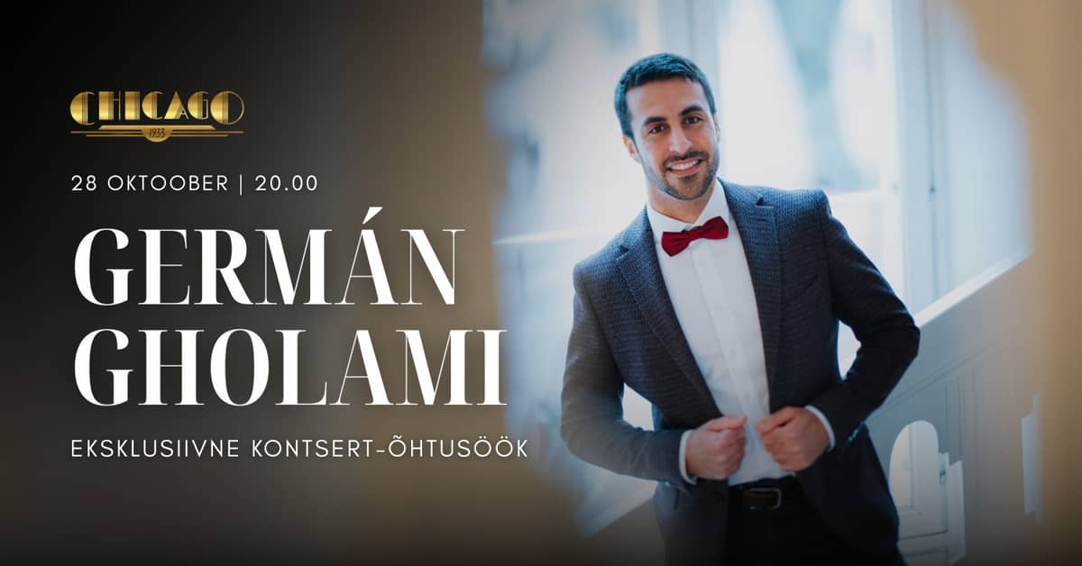 Germán Gholami concert dinner. Chicago 1933 experience evenings