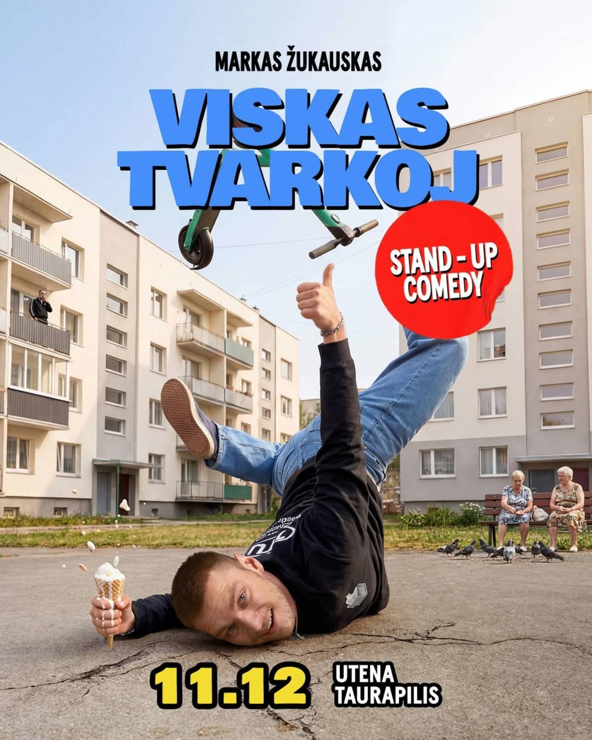 Markas Žukauskas "Viskas Tvarkoj" stand-up in Utena