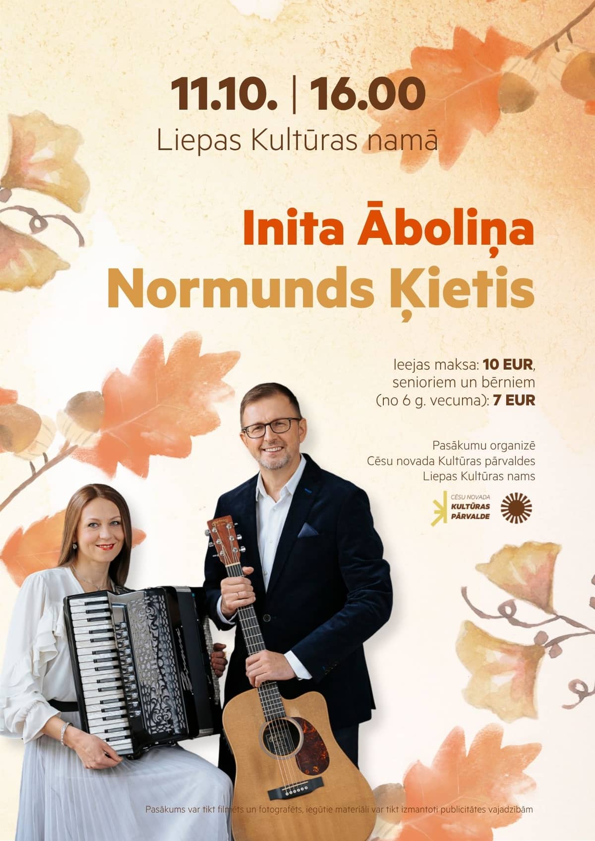 Autumn Concert with Normunds Ķietis and Inita Āboliņa