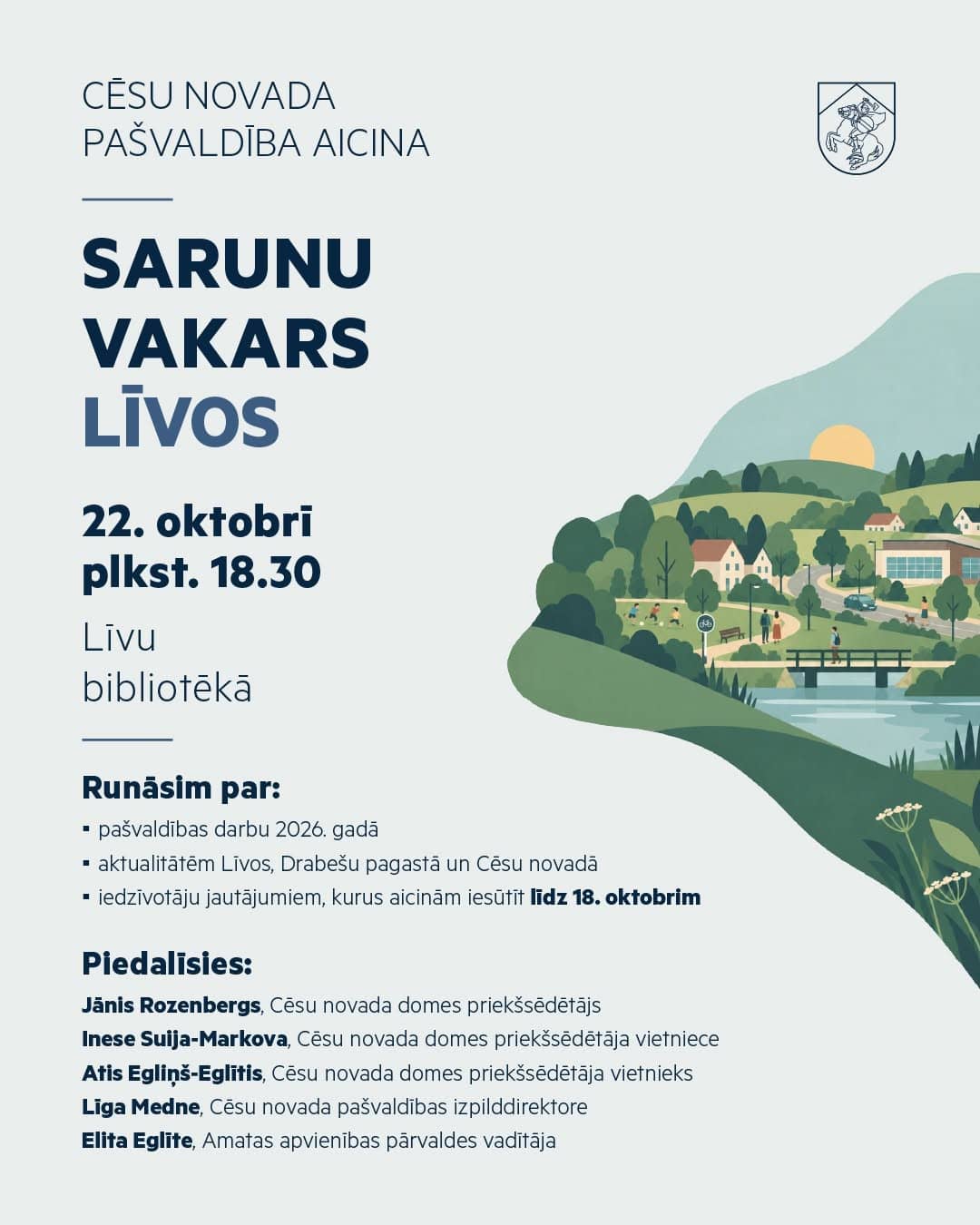 Evening discussion with residents on municipal leadership in Līvi