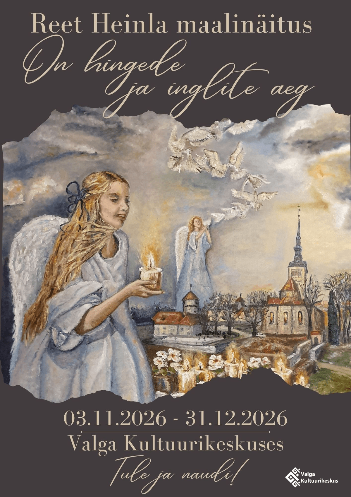 Reet Heinla painting exhibition "On hingede ja inglite aeg"