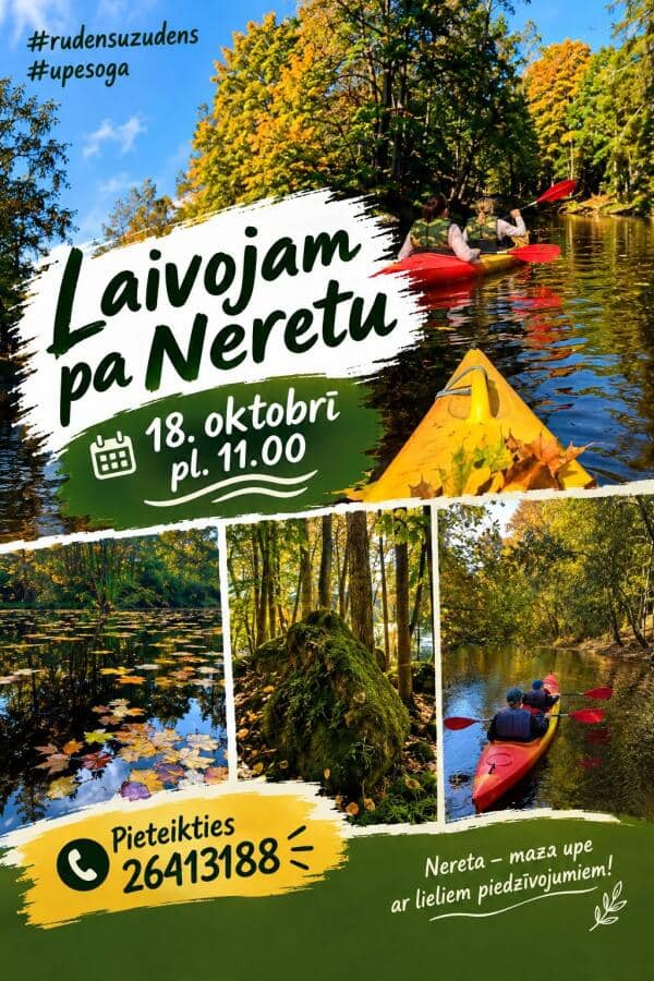 Boating. Hunting for gorgeous views on the Nereta River