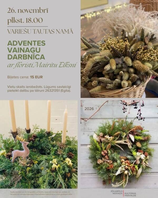 Advent wreath workshop at Varieši Community House