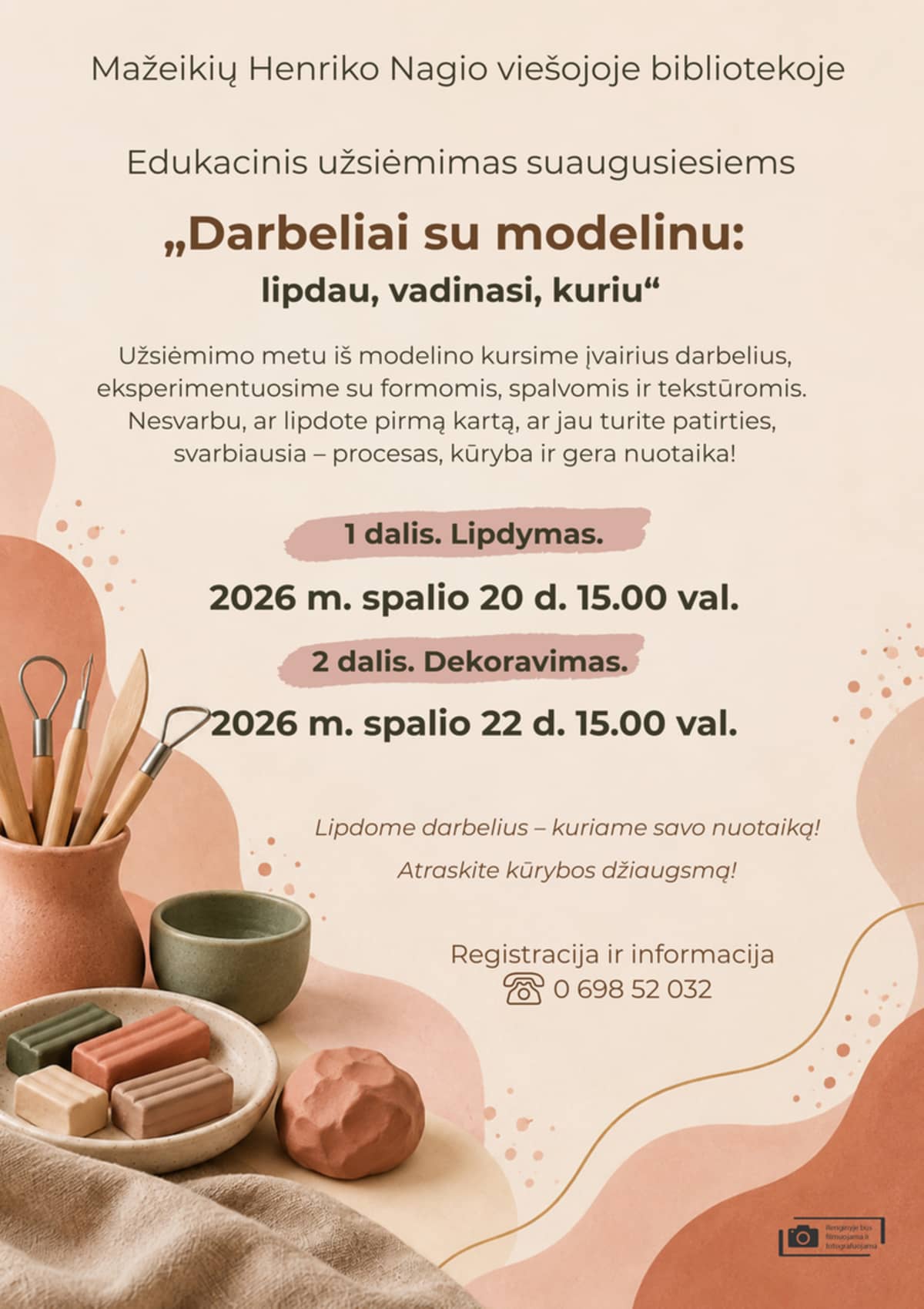 Educational workshop for adults “Little things with modelling clay: I sculpt, therefore I create”