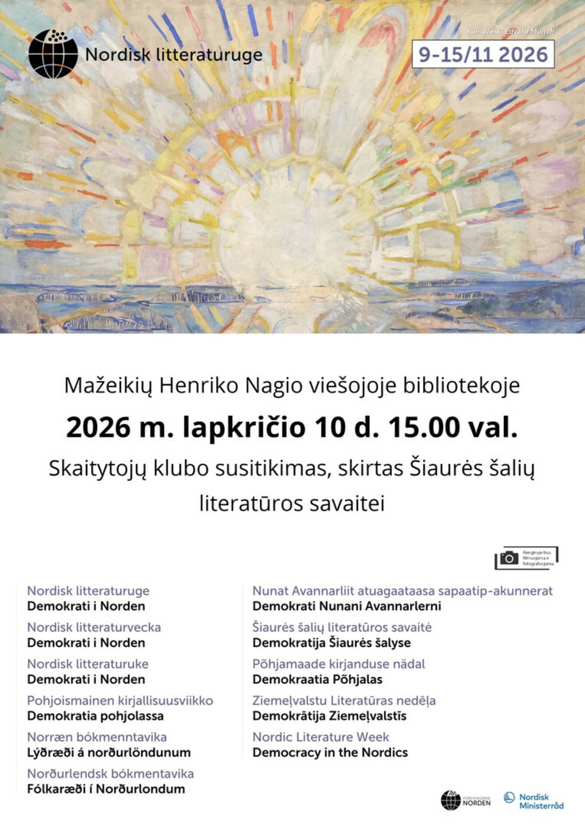 Readers' Club Meeting for Nordic Literature Week