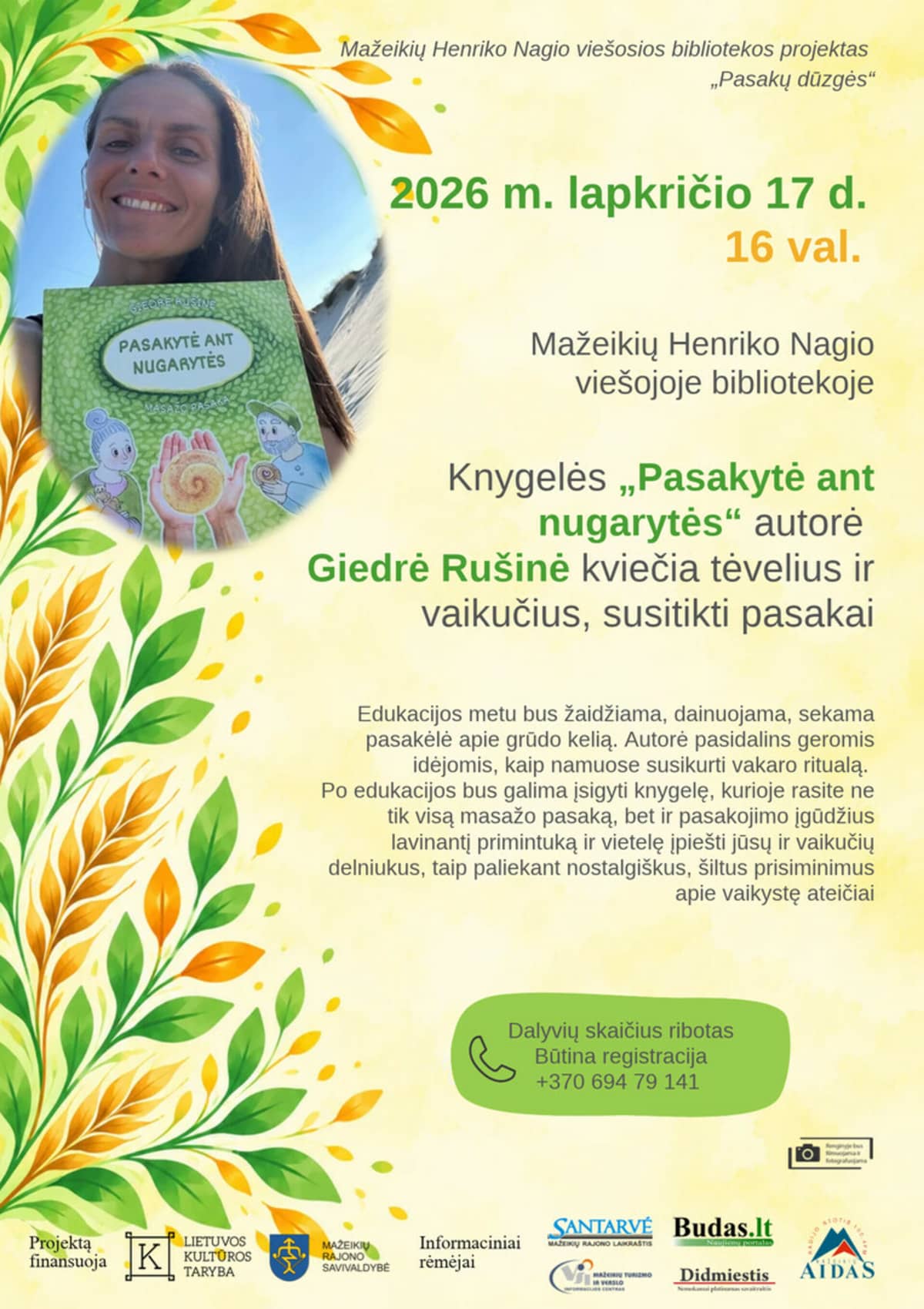 Meeting with Giedre Rušine, author of the book "Pasakytė ant nugarytės"