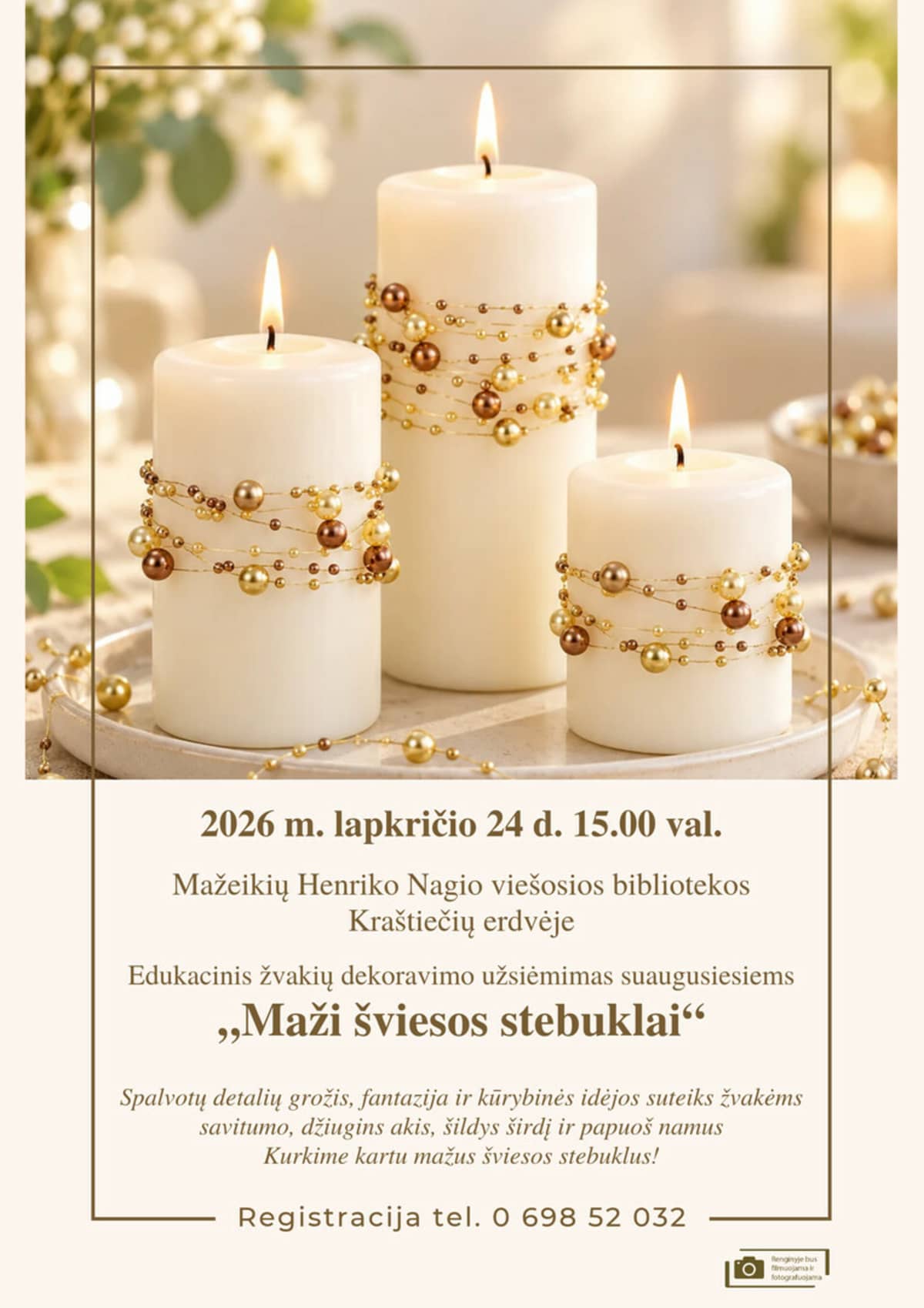 Educational candle decorating workshop for adults “Little Miracles of Light”