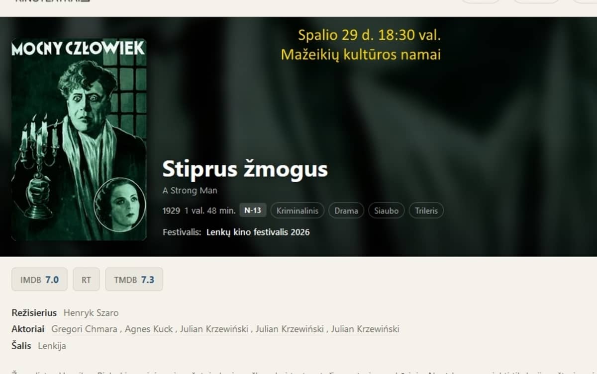 20th Polish Film Festival: The Strong Man (screening with live music)