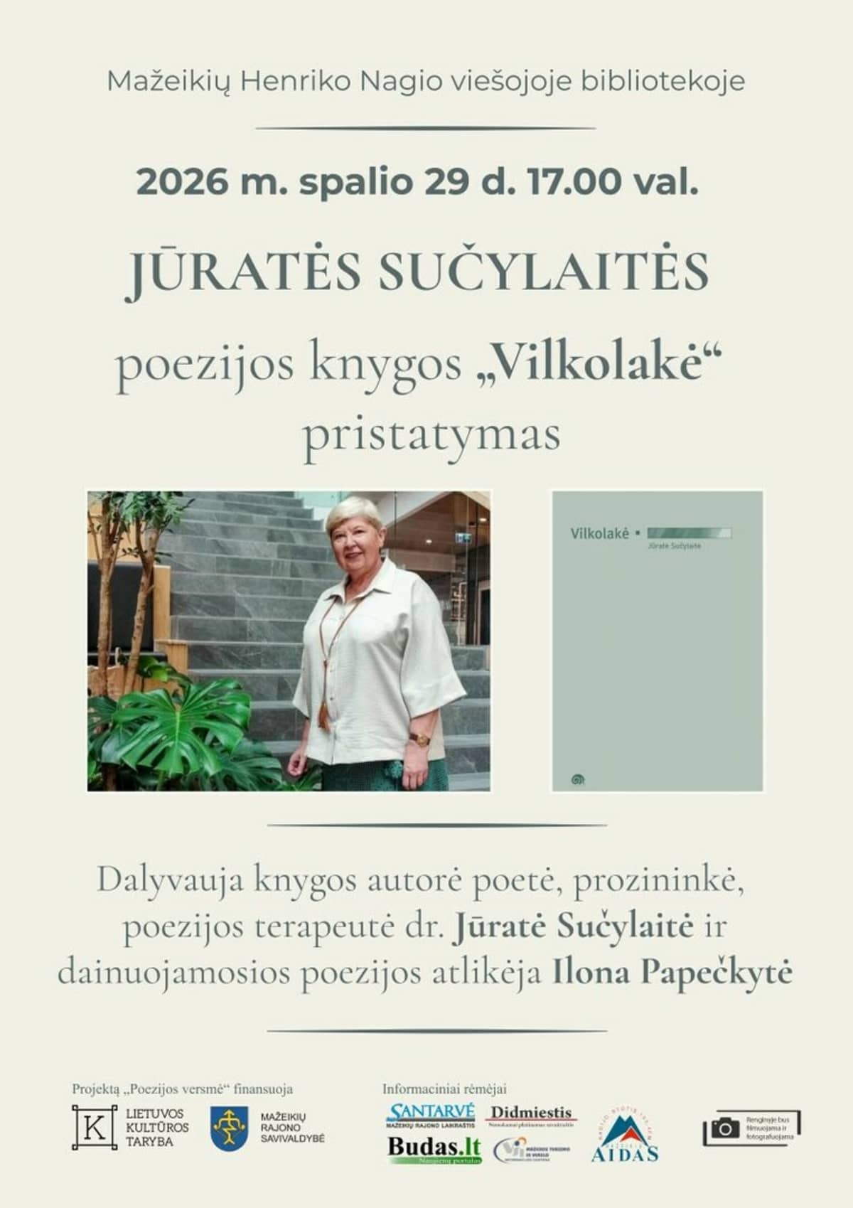 Jūratė Sučylaitė to present her latest poetry book “Vilkolakė”
