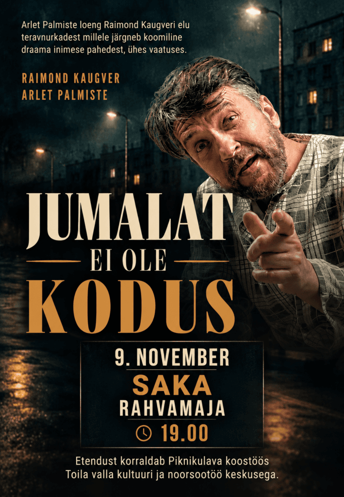 Performance “Jumalat ei ole kodus” at Piibe Theatre