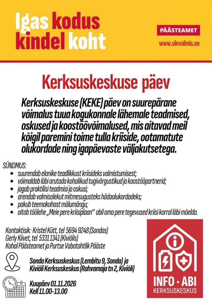 Kerksuskeskuse päev Kiviõlis ja Sondas