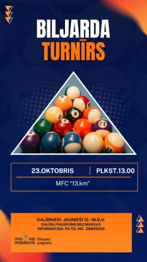 POOL TOURNAMENT in Ošupe Parish
