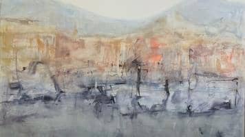 Opening of Sarmīte Caune's (Latvia) painting exhibition "Shifting Horizons"