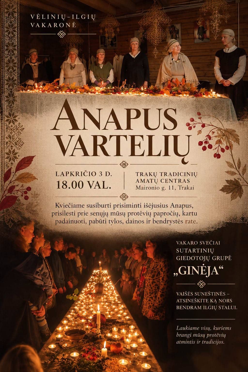 BEYOND THE GATES – ALL SOULS' EVENING DINNER