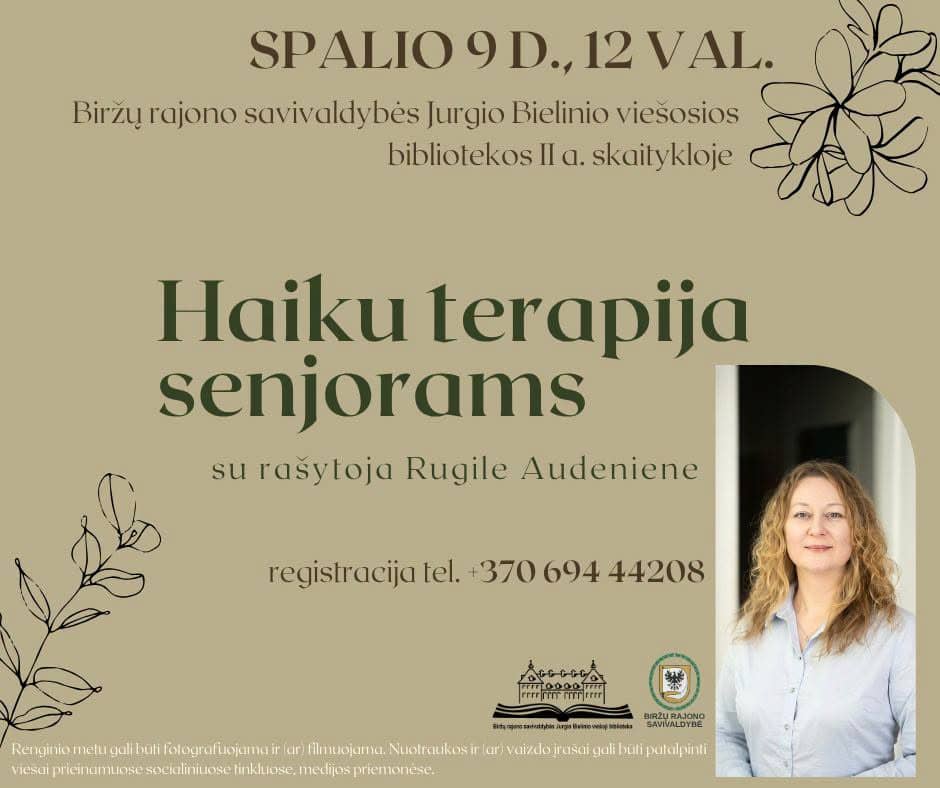 Haiku for book smugglers: a creative workshop with writer Rugilė Audenienė