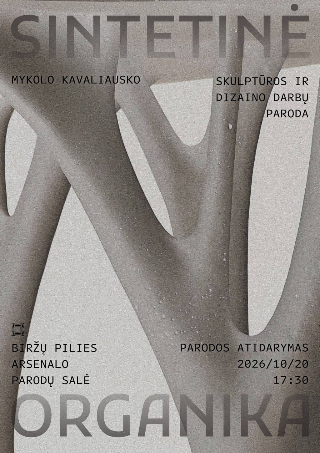 Opening of Mykolas Kavaliauskas' sculpture and design exhibition "Synthetic Organics"