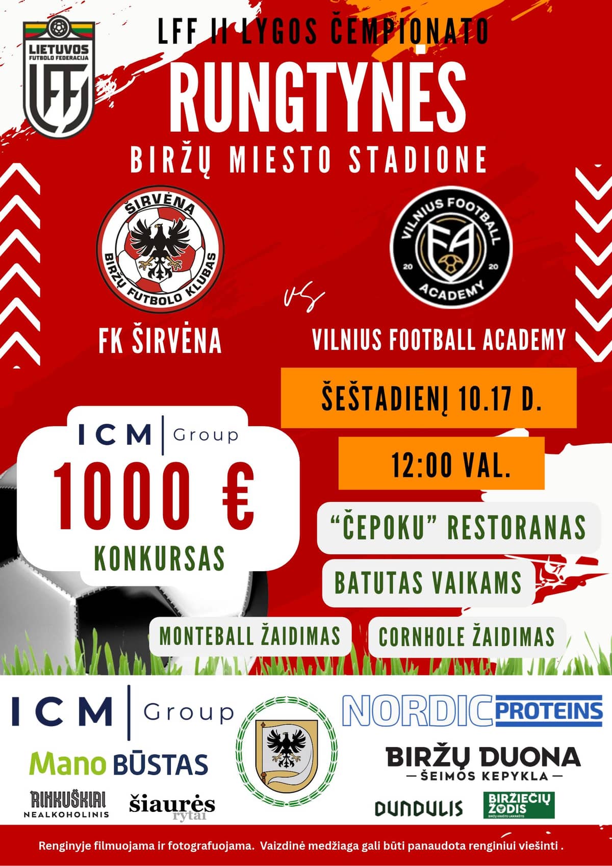 LFF II League Championship match FK Širvėna vs Vilnius Football Academy