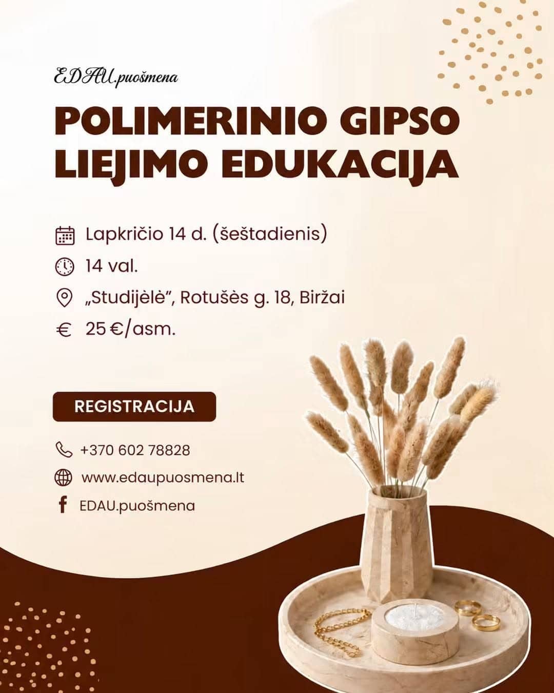 Polymer plaster casting workshop