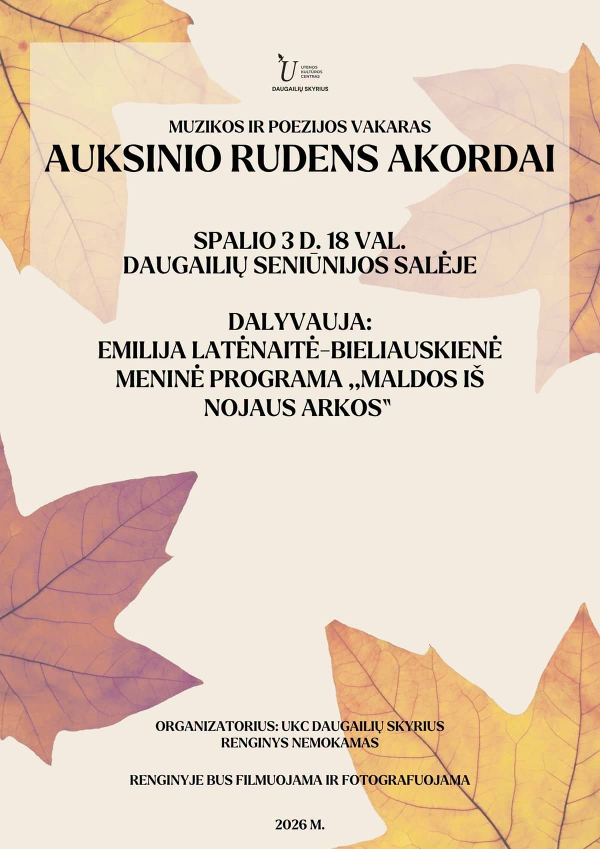 Evening of Music and Poetry "Golden Autumn Chords"