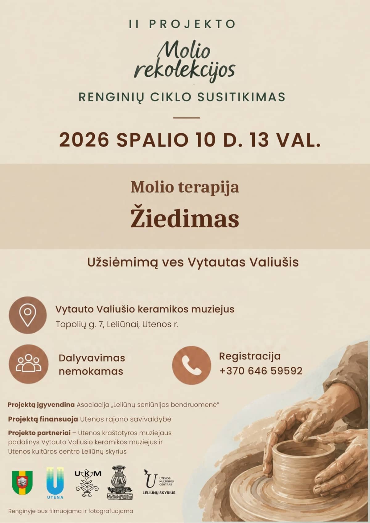 Second meeting of the event series of the project "Clay Retreats": Clay Therapy – Throwing