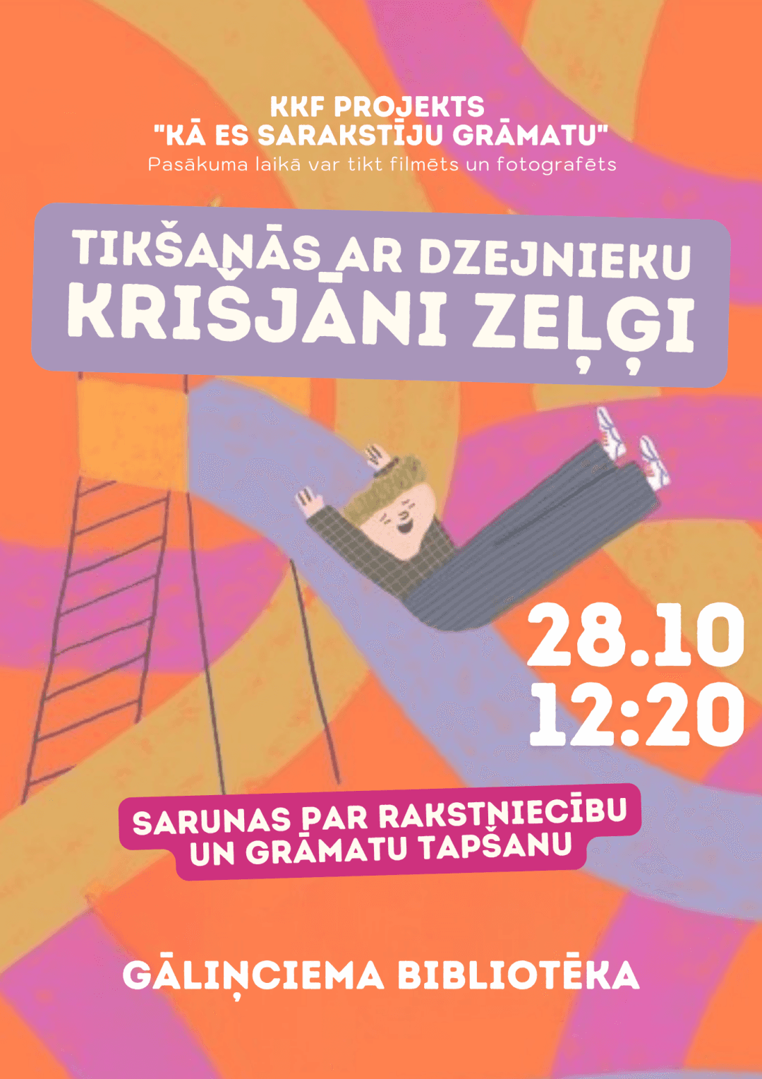 Meeting with poet Krišjānis Zeļģis at Gāliņciems Library